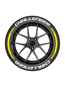2 sọc trang trí lốp xe CHALLENGER màu trắng – Chữ dài trên bánh xe cho một lốp, xe thể thao, trang trí theo phong cách drift & track, chữ vành xe hiệu suất thể thao, vinyl phong cách đua xe có độ bám cao, chịu nhiệt, chống thấm nước, dễ lắp đặt, kiểu dáng ngoại thất xe cho xe cơ bắp, bản dựng JDM & kiểu dáng đua xe đường phố - Một cỡ - Xem 7