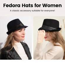 Classic Manhattan Fedora Hats For Men Short Brim Mens Fedora Hats - Black - View 6