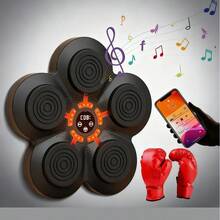 Máquina De Boxeo Karate Musical Bluetooth Inteligente Color - Equipo de boxeo y lucha equipado con conexión Bluetooth inteligente, versión mejorada unisex, con completo equipamiento. Este equipo de entrenamiento fitness montado en la pared y ahorrador de espacio es adecuado para uso familiar, y una excelente opción para regalar en Navidad, Año Nuevo, Acción de Gracias y otros festivales. - Negro - Ver 2