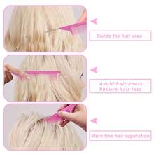 Set di strumenti per acconciature, retina per capelli frontali in pizzo, cuffia per parrucca ad alta definizione, adatto per capelli ondulati, ricci a spirale e pettine diritto, spazzola volumizzante, pettine per la linea dei capelli, pennello per sopracciglia, pettine piccolo, pettine a punta, set di fermagli a coccodrillo, fermagli diritti, pettine a denti larghi, fascia per capelli frontali in pizzo, elastico per parrucca, accessori per l'installazione della parrucca, set di strumenti per acconciature per cosplay, uso quotidiano e regali di Natale - Multicolore - Visualizzare 11