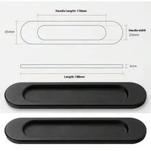 2 tay nắm cửa trượt kiểu chuồng trại - Tay nắm cửa trượt không cần khoan, phù hợp với cửa kính phòng tắm, phụ kiện nội thất ẩn, lắp đặt dễ dàng, phụ kiện phòng tắm hiện đại | Tay nắm cửa trơn tru | Tay nắm vận hành trơn tru, phụ kiện phòng tắm - Nhiều màu - Xem 15