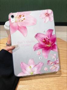 透明粉色花卉图案 iPad 保护壳 - 时尚保护壳，印有励志名言，优雅实用，兼容 iPad Pro 11 英寸、iPad Air 2、iPad Air 第五代（2022 年款）、iPad Air 11 英寸 (M2)-2024、iPad Air 11 英寸 (M3) 2025，自用或送礼皆宜，是新年或生日的理想之选。 - 無色 - 查看 4