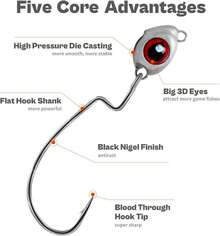 OJY &DOIIIY - Cabezales de pesca con ojo de pez, paquete de 10/20 ganchos con peso para pesca Texas Rig o Ned Rig 1/8 3/16 1/4 3/8 onzas - 3/8 onzas, paquete de 20 - Ver 3