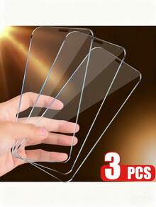 3 Packs Glass Screen Protector Phone Case Compatible With Apple 17 17 Pro 17 Pro Max 17 Air 16/16e/12 11 13 14 15 Pro Max XS XR X 12Mini 13Mini 8 7 Plus 13Pro Apple Front Cover