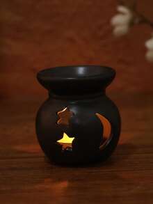 Ceramic 2-Star One-Hole Aroma Essential Oil Burner, Suitable As Gift - Multicolor - View 5