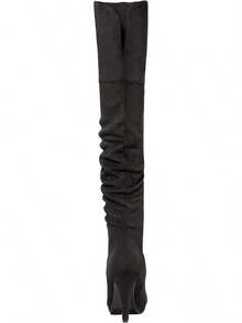 Women's Black Chunky Thigh High Over Knee High Heel Boots, Fashionable High - Plat Style - 薩拉希-布萊克 - 查看 5