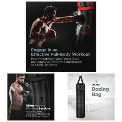 Boxing Bag - Hanging Punching Bag Sports Training Equipment -, Karate, Judo, Muay Thai, Kickboxing - Hanging Or Freestanding - Unfilled Capacity Lbs - Heavy Punching Bag