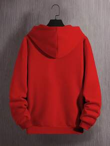 Sudadera con capucha para hombre de Los Ángeles - Sudadera casual de pulóver para hombre con bolsillo de canguro, Colección otoño/invierno, Tela de punto de poliéster, Talla regular, Cuello con capucha, Estirable ligeramente - Moda callejera - Rojo - Ver 2