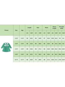 Toddler Little Girl St. Patrick's Day Dress Clover Letter Embroidered Long Sleeve Doll Collar Plaid A-Line Dress Spring Clothes - 綠色 - 查看 9