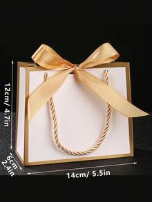 24个金色箔纸礼品袋，300克，迷你感谢纸礼品袋，带粗绳提手，适用于圣诞派对回礼、婚礼、生日、毕业派对纪念品装饰包装