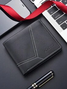 男士短款钱包 新款韩版复古对折钱包，多卡位学生零钱包 - 彩色 - 查看 8