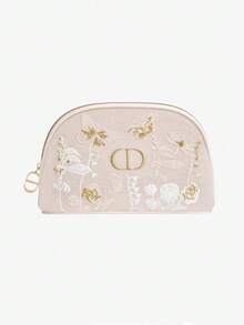 Christian Dior 蝴蝶刺绣化妆包 - 透明网纱大容量便携旅行洗漱包，母亲节限量版，化妆品收纳包，母亲节特惠礼品 - 米色 - 查看 1