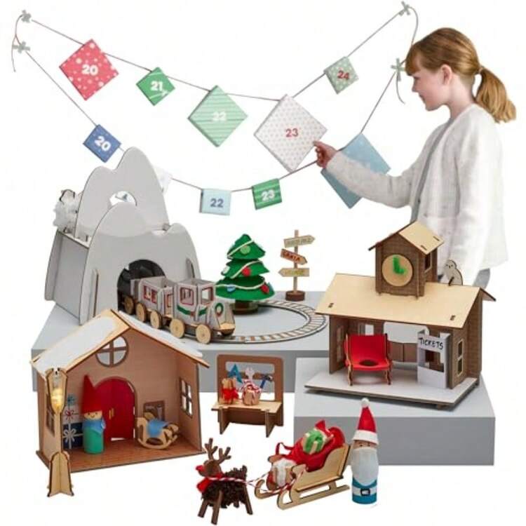 GYJ KiwiCo Santas Railroad Train Advent Calendar For 5  Countdown To
