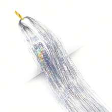 Hair Tinsel Kit, Fairy Tinsel Hair Extensions With Tool Holographic Hair Tinsel Heat Resistant Sparkling Hair Glitter For Christmas New Year Party - Multicolor - View 12