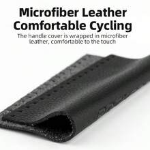 ROCKBROS 1pc Bike Handlebar Grips Leather Grip MTB Bicycle Anti-Slip Handlebar Cover - Black - View 2