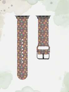 1pc Soft Floral Patterned Elastic Breathable Replacement Watch Band, Suitable Compatible With Samsung, Honor Smartwatches, 38mm 40mm 41mm 45mm 44mm 42mm 46mm 49mm, Fashionable Casual Silicone Watch Strap Compatible With Apple Watch Ultra SE/11/10/9/8/7/6/5/4/3/2/1 - Multicolor - View 15