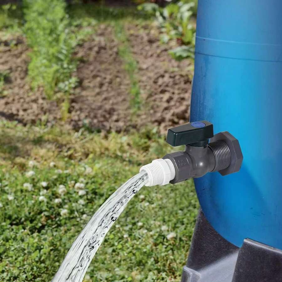 2 包 3/4 英寸雨水桶水龙头套件，包含软管接头、水龙头适配器和螺纹密封胶带，适用于水箱、水族箱、浴缸、花园桶