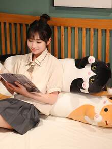 圣诞装饰 1 件 19.67 英寸超可爱猫咪毛绒玩偶枕头长猫玩偶懒散午睡玩偶 适合女孩