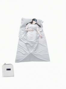 1pc Lightweight & Compact Travel & Camping Sleeping Bag Liner - Suitable For Single Or Double Use, Breathable, Soft, Portable For Hotel, Camping, Dorm, Backpacking