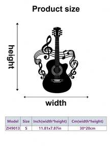 Tranh treo tường hình nốt nhạc và guitar bằng kim loại đen - Hoàn hảo cho phòng học, hội trường, nhà ở và quán cà phê - Trang trí theo phong cách nông trại, đồ sưu tầm cho người yêu nhạc, trang trí phòng ngủ, tranh treo tường chủ đề âm nhạc, quà tặng cho nam/nữ, trang trí phòng lý tưởng, tranh nghệ thuật treo tường, lễ hội âm nhạc. - Nhiều màu - Xem 9