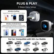 2-In-1Wireless CarPlay Adapter 2025 Upgrade Mini Design, USB/USB-C Plug & Play Converts CarPlay To Wireless - Easy Use Fast Stable Connection Car Play For IPhone & Android