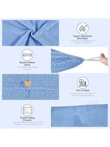 1 khăn lau tóc dày, khăn quấn tóc siêu mềm có dây chun, khăn xếp tóc màu trơn chống xù khô nhanh, khăn lau tóc mềm có dây chun, làm khô tóc dài xoăn ướt nhanh chóng, khăn quấn tóc chất lượng cao có độ đàn hồi, khô nhanh, siêu thấm hút - Nhiều màu - Xem 11