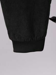 2pcs/Set Young Boy Casual Slogan Print Color Block Long Sleeve Hooded Zip-Up Jacket And Pants Set, Suitable For Sports, Daily Wear, School, Outdoor Activities In Autumn/Winter - Black - View 7