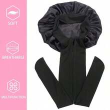 Women's Solid-Color Silky Satin Bonnet With Adjustable Tie Closure - Comfortable And Casual Design For Home, Everyday Wear & Sleep - 1Pc-bonnet - View 7