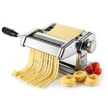Pasta Roller And  Machine Dual Width Noodle Maker For Pasta, Spaghetti, Fettuccine, Lasagna 2 In 1 Heavy Duty Stainless Steel With Cleaning Kit - Silver - View 6