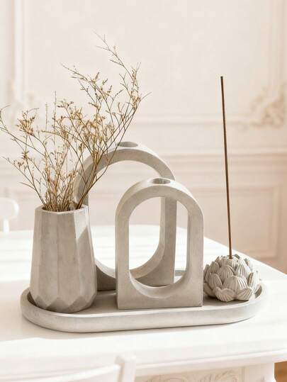 Modern Style 3D Silicone Vase Mold - Pink Asymmetrical Shape, Smooth Surface & Elegant Lines, Flexible Silicone | Reusable & Easy To Demold | For DIY Epoxy Resin, Gypsum, Concrete Crafts | Great For Floral Home Decor, Handmade Ornaments, Desktop Arrangements & Gift Giving