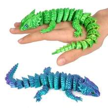 Figurină dinozaur șopârlă blindată imprimată 3D, ornament decorativ cu articulații articulate, cadou unic, meșteșug creativ - Multicolor - Vizualizare 2