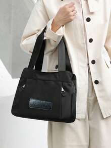 Fashionable Women's Shoulder Bag, Handbag, Large Capacity, Square Style, Multi-Pocket, Nylon Material Scratch-Resistant And Durable, Suitable For Shopping, Dates, Outings, Work Commute, Elegant Casual Chic Coffee Color Shoulder Bag. Suitable For Shopping, Wallet, Shopping, Young Women, College Students, Newbies, White Collar. Perfectly Suited For Office, University, Work, Business, Commuting, Outdoor Activities, Travel And Picnics - Coffee Brown - View 8