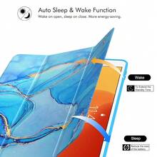 Case For IPad 9th Generation 2021/8th Gen 2020/7th Gen 2019 With Pencil Holder - Premium Shockproof Case With Soft TPU Back Cover & Auto Sleep/Wake For IPad 10.2 Inch, Sky Blue Marble,P-SkyBlueMarble - P-天藍色大理石 - 查看 8