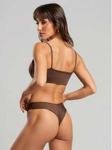 Vicbela Bikini With Double-String Bottom, Removable Padding, UV 50+ Protection. - Rỉ Nâu - Xem 3