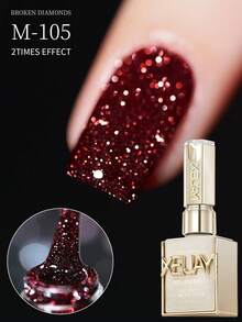 XEIJAYI 1pc 15ml Red Broken Diamond Christmas Nails Autumn And Winter Gel Nail Polish Adhesive Burst Flash Maillard Broken Diamond Adhesive - Red - View 2