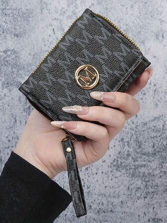 [New 2025 Women's PU Wallet] 2025 New High-End PU Women's Wallet | Short Style European & American Coin Purse | Printed Multi-Card Slot Small Wallet With Money Clip Card Holder