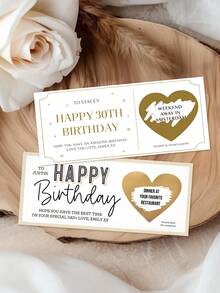 1/3张个性化生日刮刮卡，特别生日惊喜刮刮卡，适用于18岁、21岁、30岁、40岁、50岁、60岁、70岁生日，可定制文字，适合节日派对装饰、家居装饰、日常使用，可赠送亲朋好友，精美礼物，定制生日礼物，定制饰品 - 彩色 - 查看 5