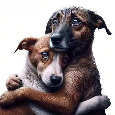 1张/2张/3张两只小狗熨烫贴纸，热转印贴纸，适用于DIY枕头、T恤、衣服、帆布包、连帽衫、背包、牛仔裤