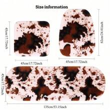 1pc Thick Cow Print Plush Car Seat Cushion, Universal Fit - Black and White - View 10