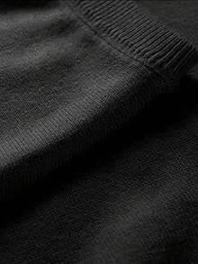 Men's Solid Color Crew Neck Casual Versatile Knit Vest - Black - View 5