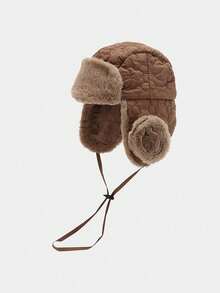 1顶纯色男女通用飞行员帽，保暖滑雪帽，Y2K风格户外防寒针织帽，百搭冬季针织帽，适合日常佩戴 - 針織帽 - 查看 10