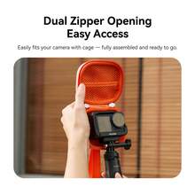 TELESIN DisAdv 便携式迷你收纳包，适用于 GoPro HERO/Ace Pro/OSMO Action/360 相机，防水硬壳旅行收纳包，适用于运动相机及配件，橙色