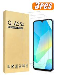 3片装9H钢化玻璃屏幕保护膜，兼容三星Galaxy A16 5G A34 A25 A55 A56 A05，高清透明防刮花，无气泡，适用于Galaxy A16的屏幕保护膜 - 無色 - 查看 20