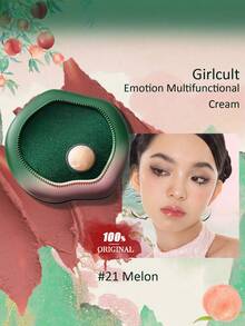 GIRLCULT 四合一多功能面霜 #21 蜜瓜色，集腮红、高光、眼影于一体 | 蕴含霍霍巴籽油 | 保湿滋润 | 轻盈易推开，持久妆效，全天候焕发光彩，礼盒装，4.7克/0.16盎司 - 21 Melon - 查看 1