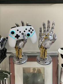 1pc Cyberpunk 3D Printed Game Controller Stand, Multifunctional Desktop Organizer For Controllers And Phones, Great Gift For Gamers, Christmas Decoration, Cyberpunk Mechanical Hand Asura Game Controller Stand, Ring Stand, Photo Backdrop - Multicolor - View 6