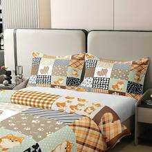 % Cotton Pink Dachshund Comforter Cover, Flower Floral Bedding Set, Kawaii Sausage Dog Duvet Cover, Lovely Puppy Quilt Cover, Soft Comfy, Dachshund Bedding - 白色 黑色 棕色 - 查看 3