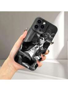 UE (DE et ES) Étui de téléphone mat imprimé UV motif diable avec yeux d'ange, offre une protection à 360 degrés pour les modèles d' 16, 11, 12, 13, 14, 15 Pro Max, XR, X/XS, 7, 8 Plus, SE et Mini, convient également pour Samsung - Noir - Voir 4