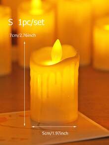 1个逼真塑料电子蜡烛灯，电池供电无焰蜡烛灯，家居装饰打火机蜡烛，蜡烛灯，婚礼装饰蜡烛灯，许愿蜡烛，适用于节日、派对、婚礼和祈祷场景装饰，室内卧室装饰蜡烛，圣诞装饰蜡烛 - 黃光 - 查看 14