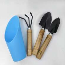 4pcs Mini Wooden Gardening Tool Set | Balcony Planting Tool Kit | High-Quality Potted Plant Tools | Lightweight, Easy To Store, Healing Home Decor Green Plant Accessories