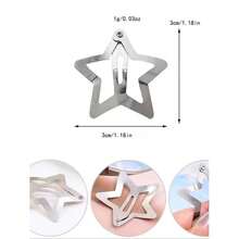 Star-Shaped Hair Clip, Y2K Style Hair Clip With Quick-Release Buckle, Silver Metal Hair Accessory For Girls And Ladies, Claw Clip Hair Claw Clip, School Supplies. - 金色 - 查看 4